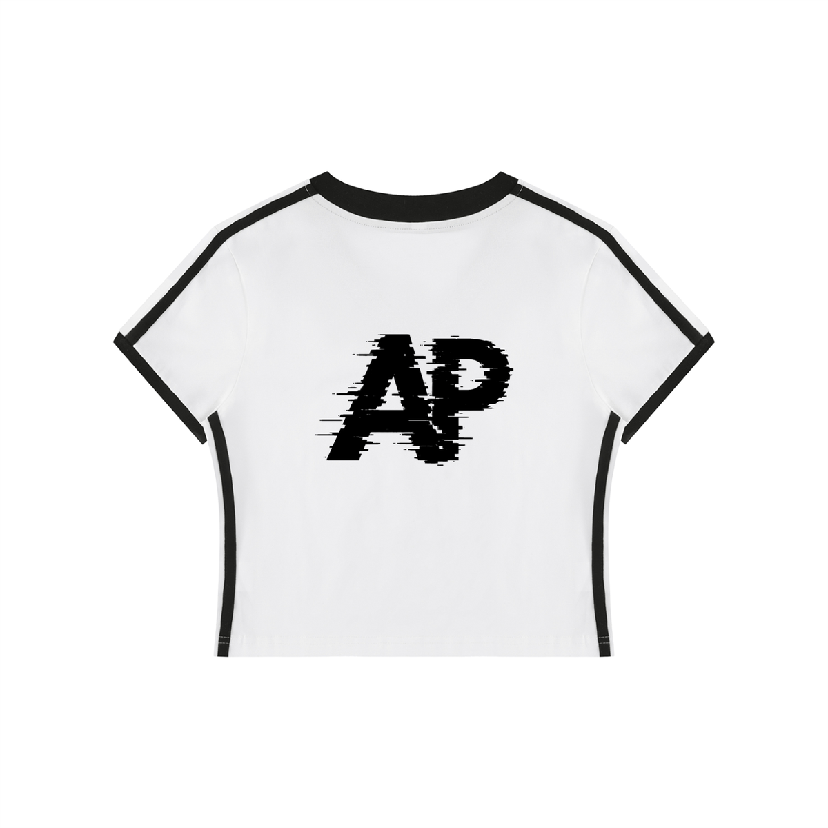 Women's V-Neck Ringer Crop T-Shirt