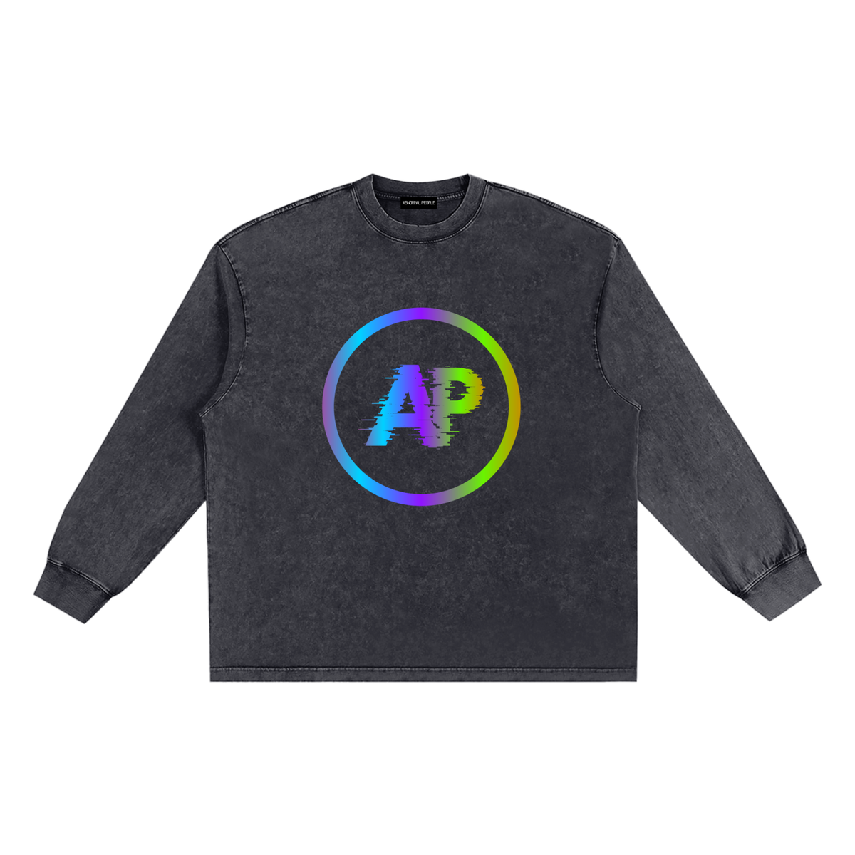 Snow Washed Frayed Edge Long Sleeve T-Shirt