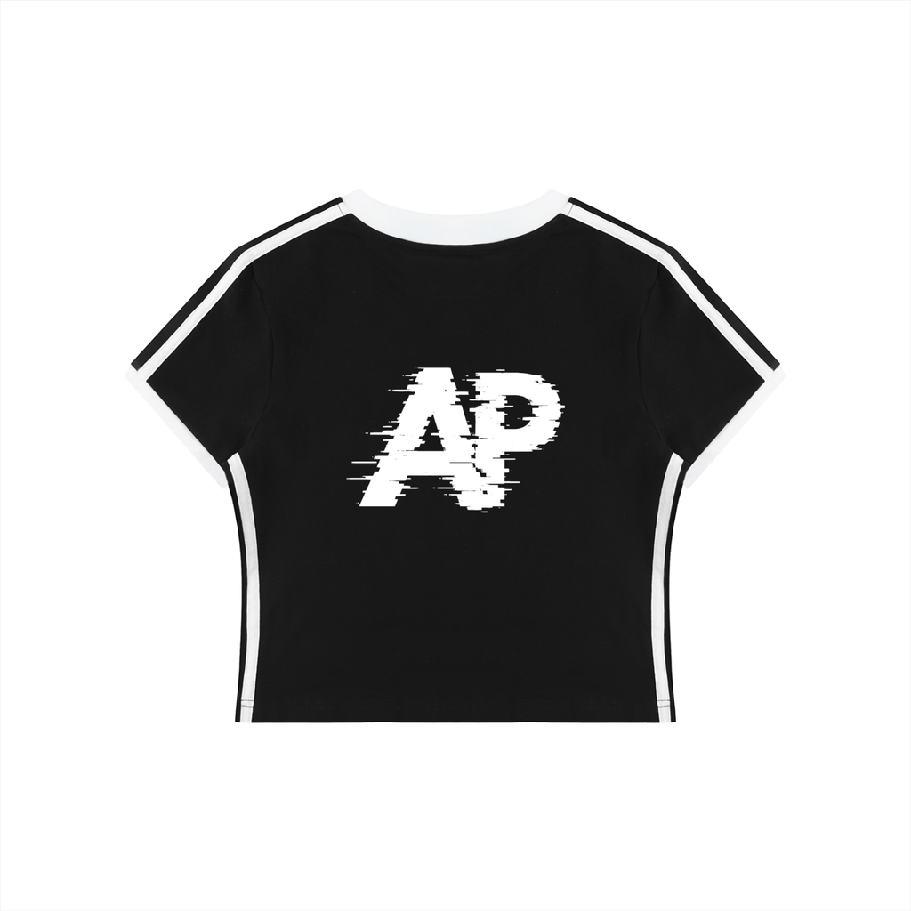 Women's V-Neck Ringer Crop T-Shirt