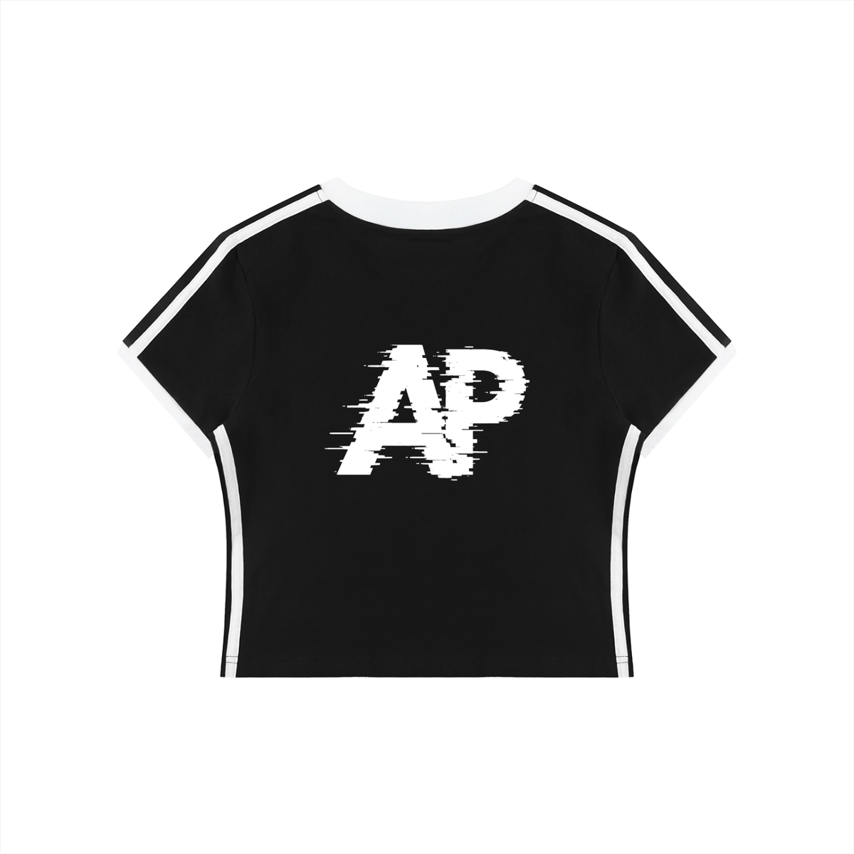 Women's V-Neck Ringer Crop T-Shirt