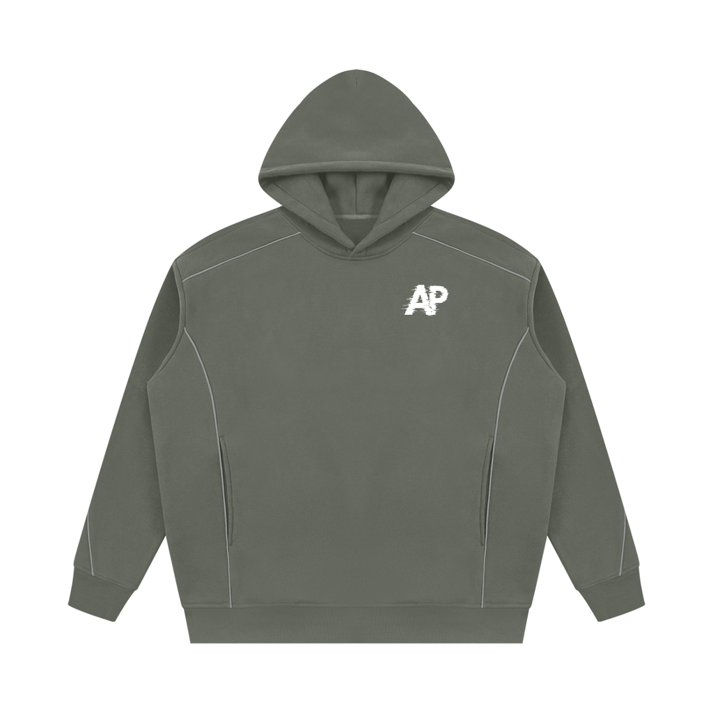 Unisex Oversized Piping Fleece Hoodie