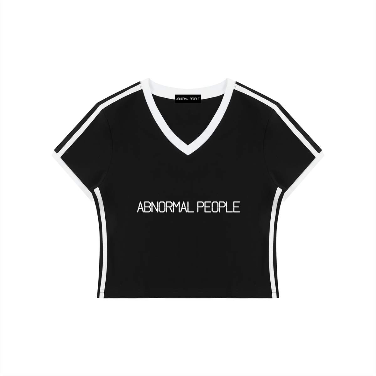 Women's V-Neck Ringer Crop T-Shirt