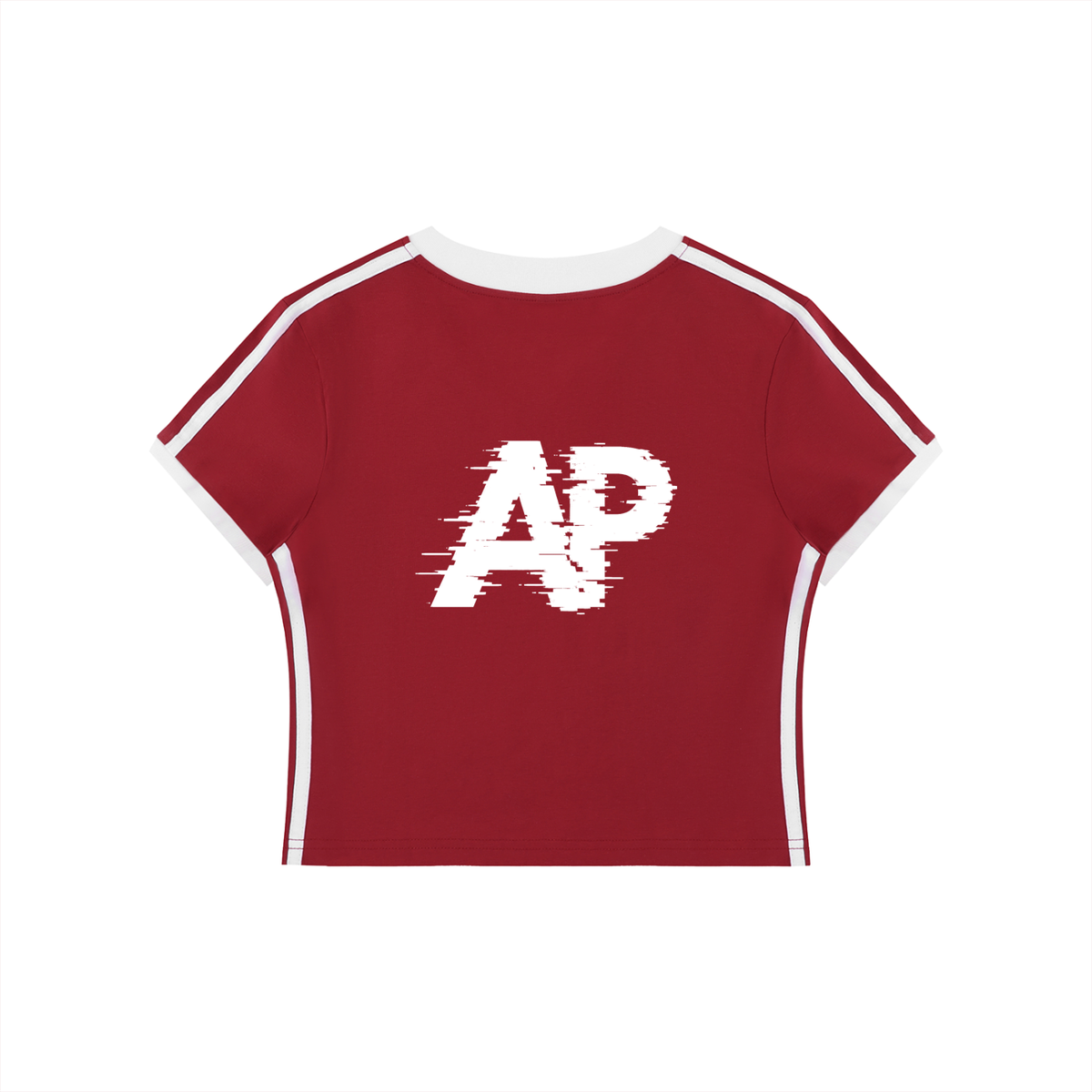 Women's V-Neck Ringer Crop T-Shirt