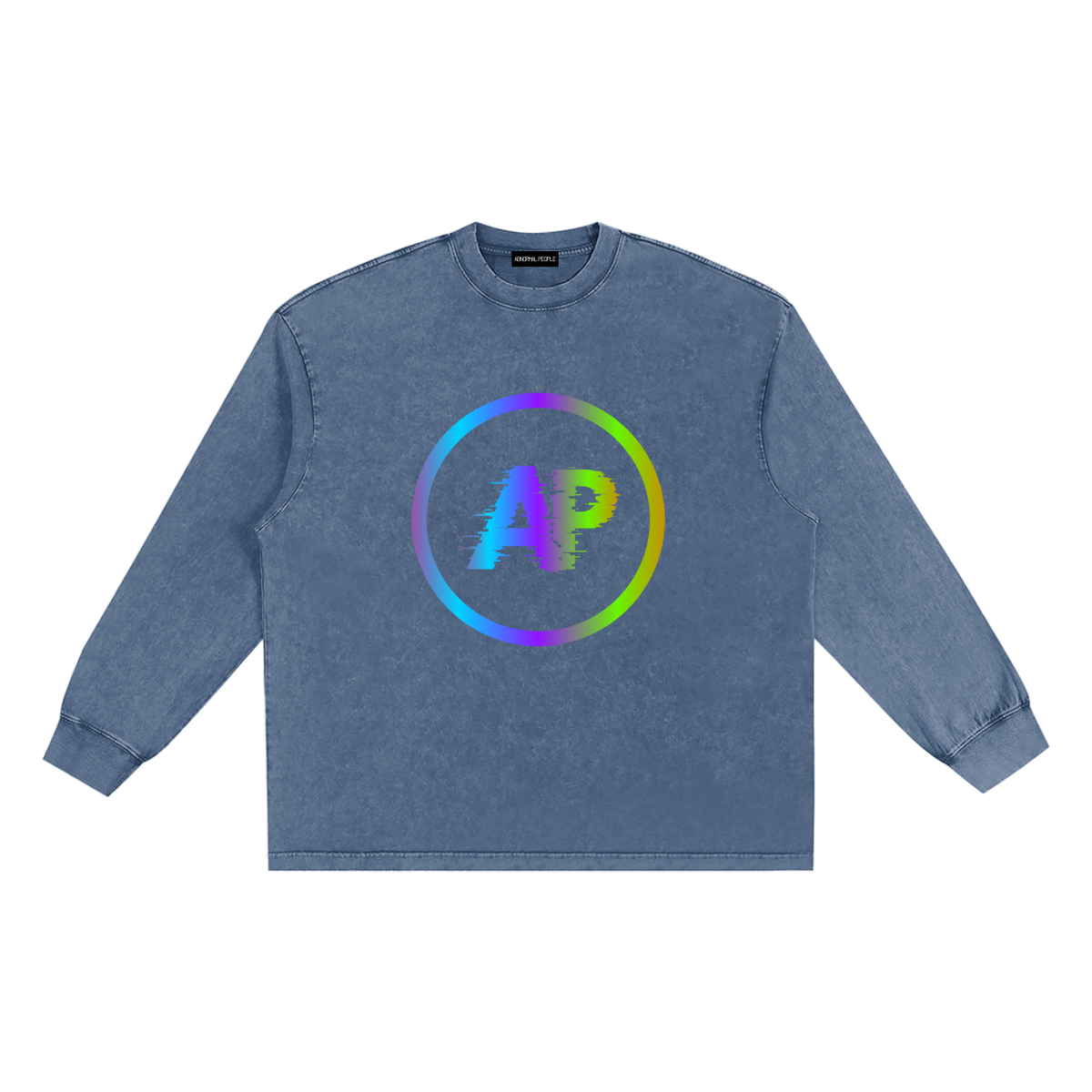 Snow Washed Frayed Edge Long Sleeve T-Shirt