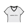 Women's V-Neck Ringer Crop T-Shirt