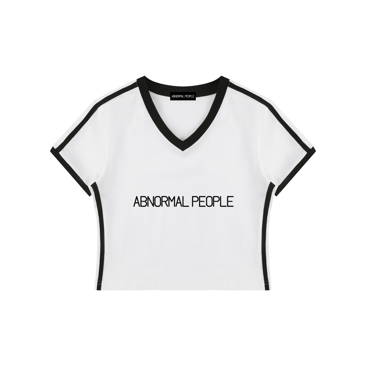 Women's V-Neck Ringer Crop T-Shirt