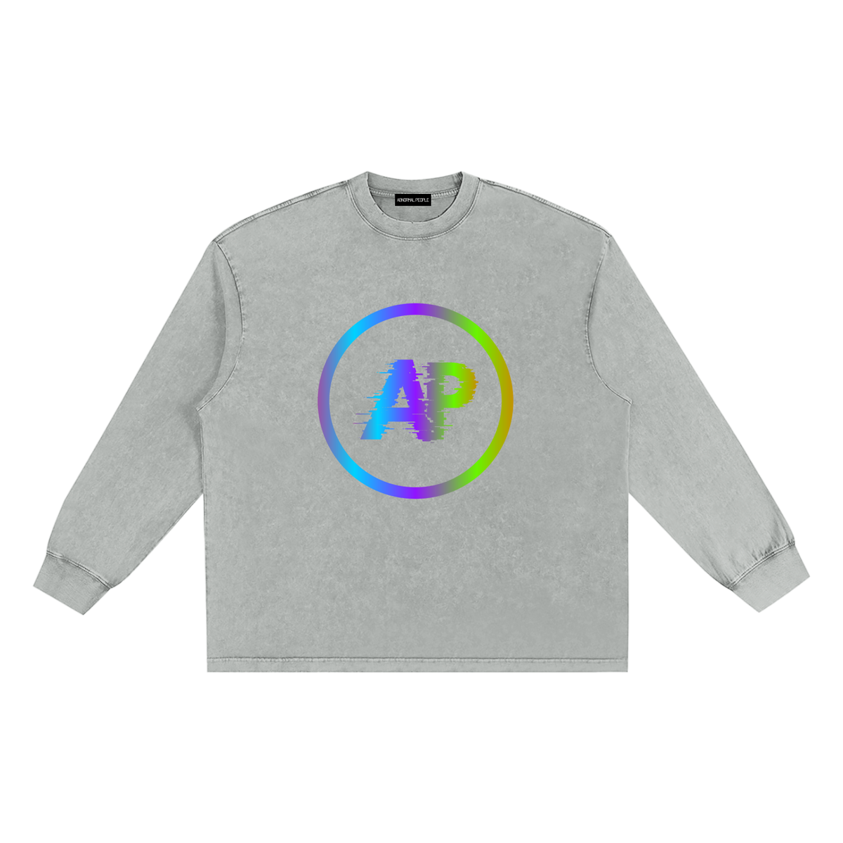 Snow Washed Frayed Edge Long Sleeve T-Shirt