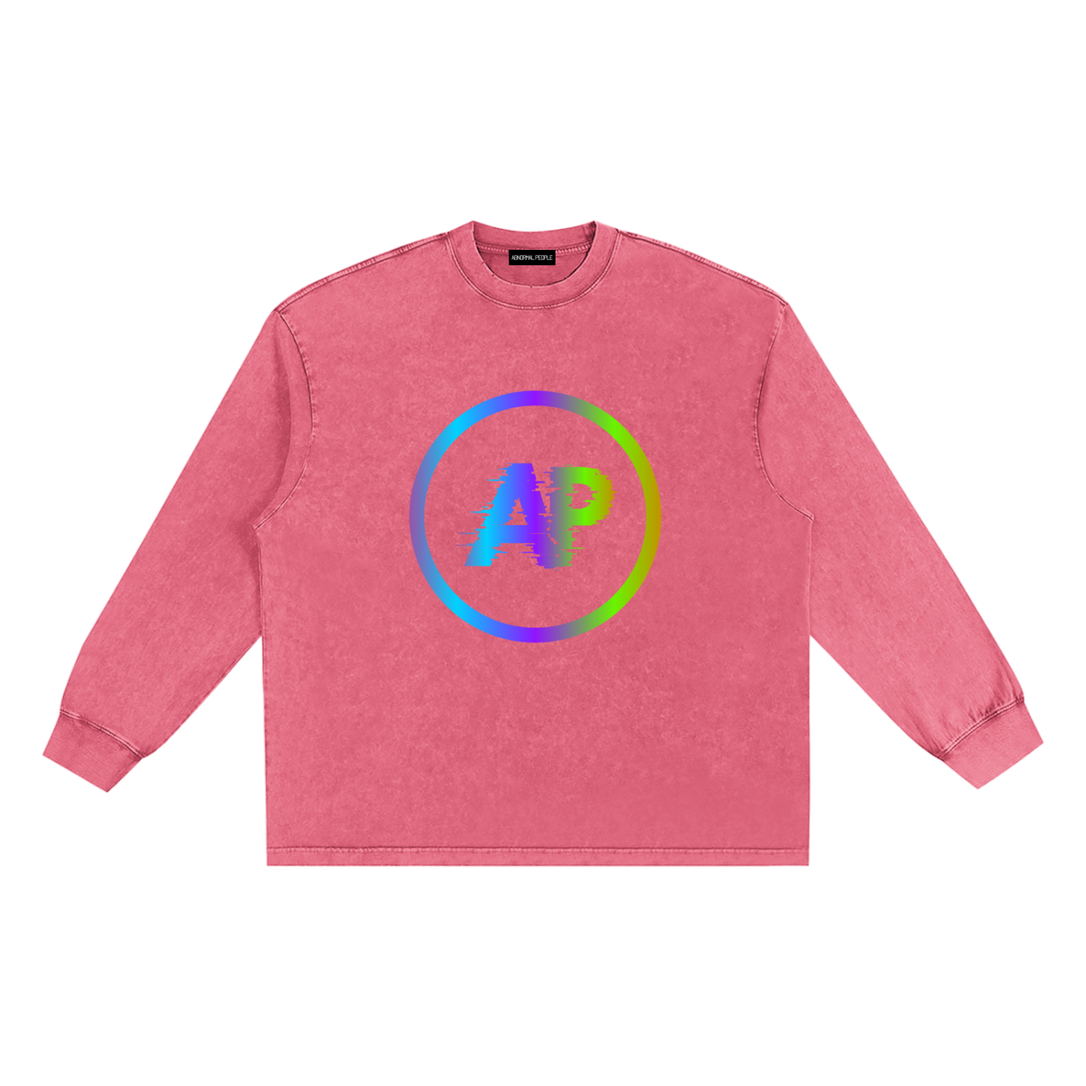 Snow Washed Frayed Edge Long Sleeve T-Shirt