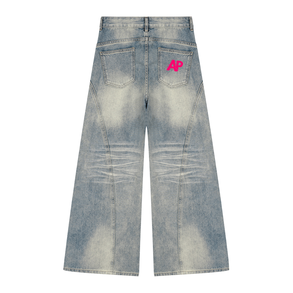 Women’s Vintage Wash Wide Leg Denim Jeans
