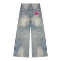 Women’s Vintage Wash Wide Leg Denim Jeans