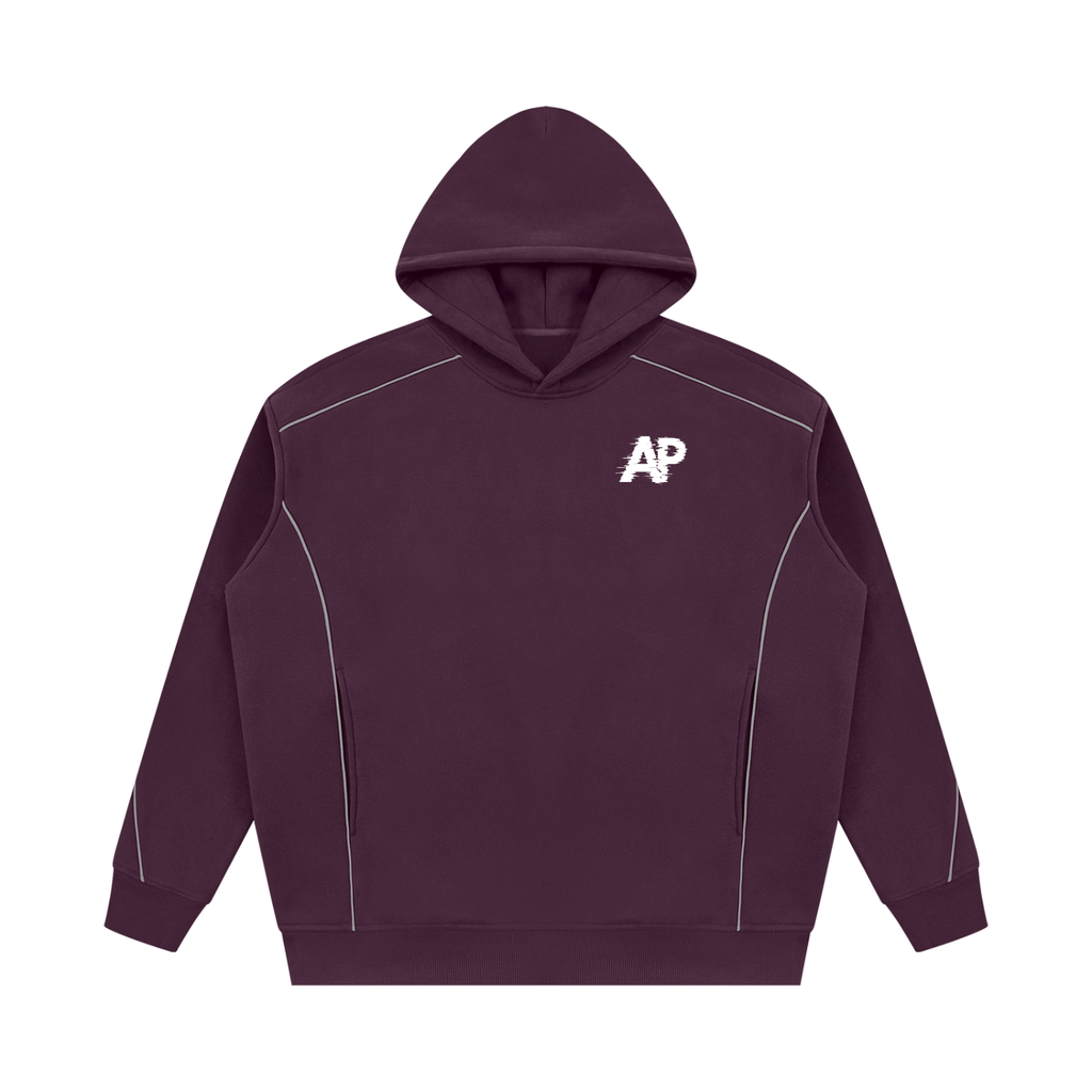 Unisex Oversized Piping Fleece Hoodie